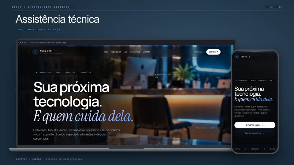 Preview do site Assistência técnica