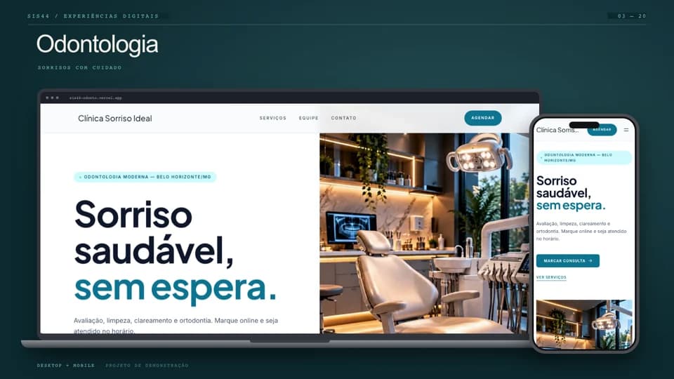Preview do site Odontologia