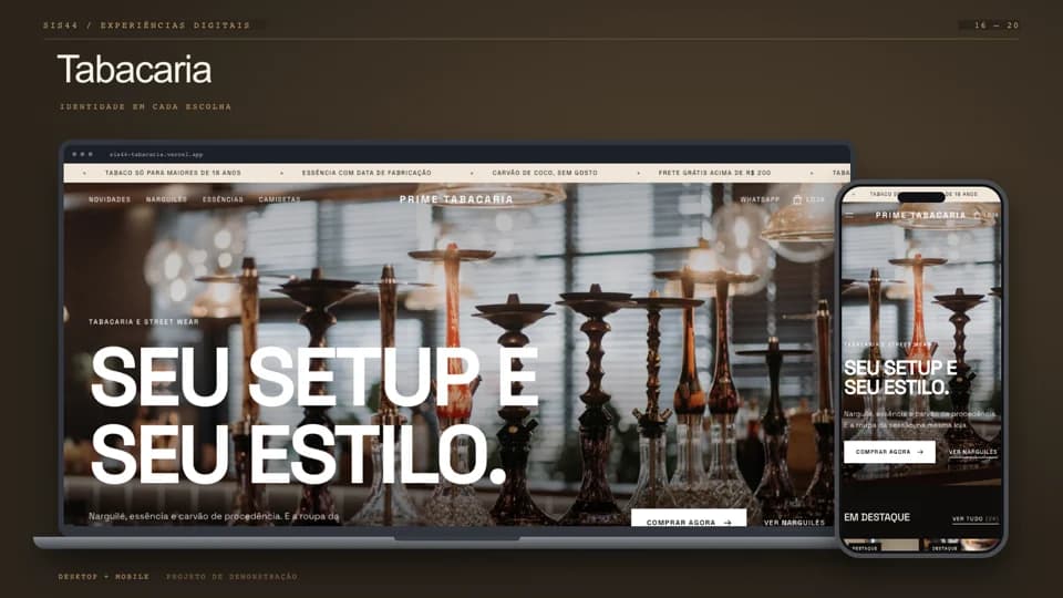 Preview do site Tabacaria