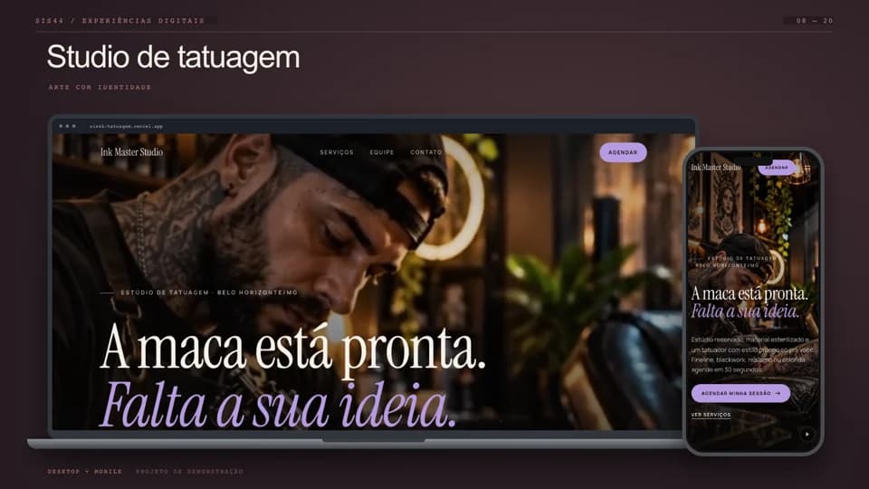 Preview do site Studio de tatuagem